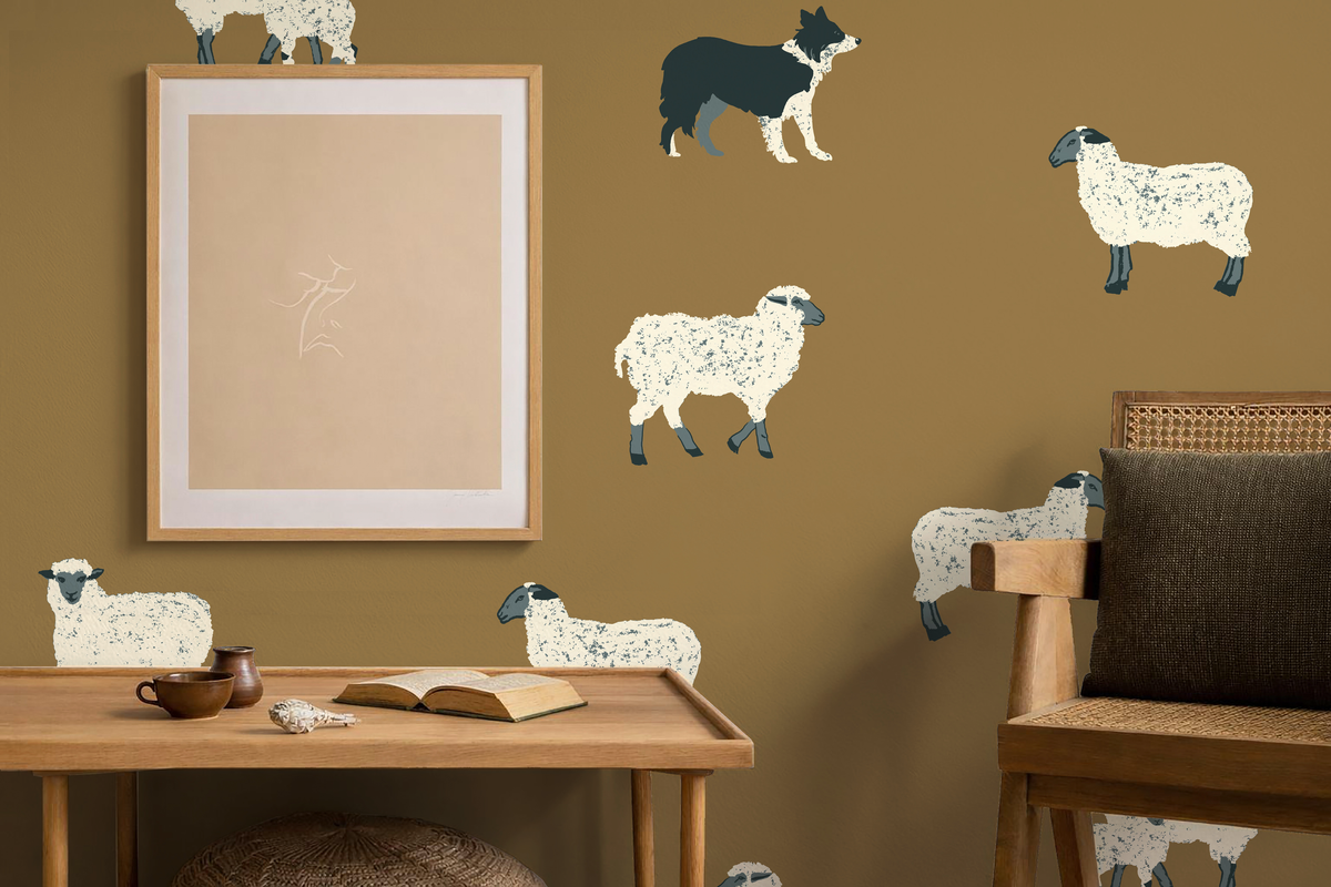 papier peint moutons 
