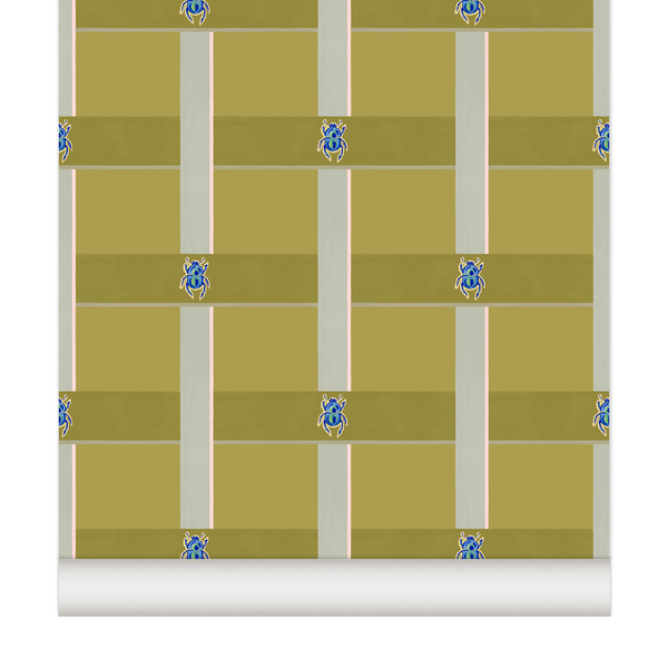 papier peint carreaux scarabée