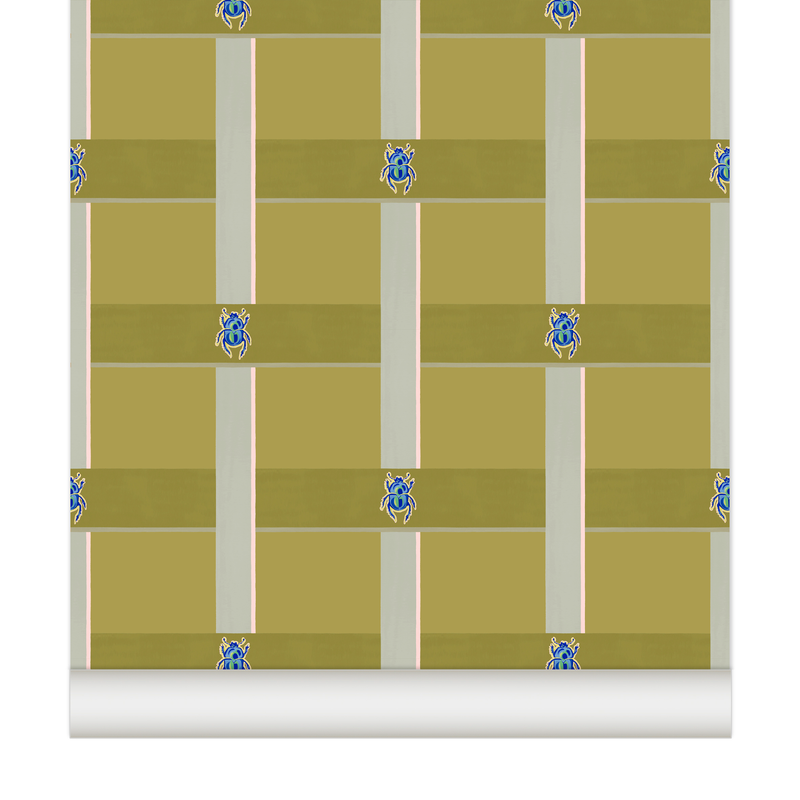 papier peint carreaux scarabée