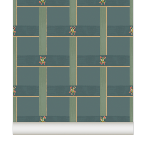 papier peint carreaux scarabée