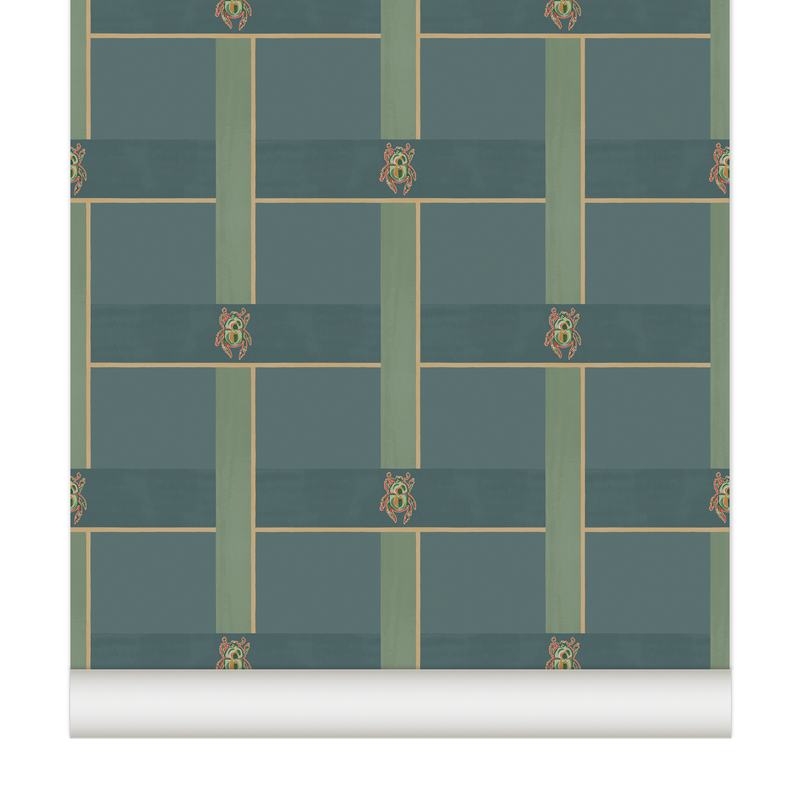 papier peint carreaux scarabée
