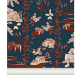 papier peint esprit toile de jouy