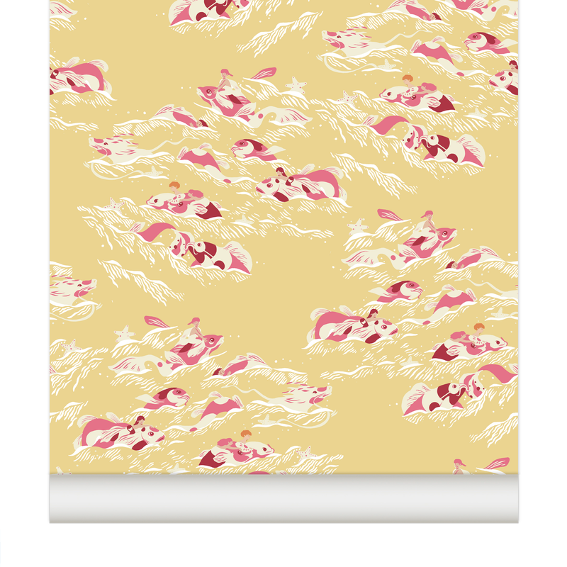 papier peint poissons et dragons