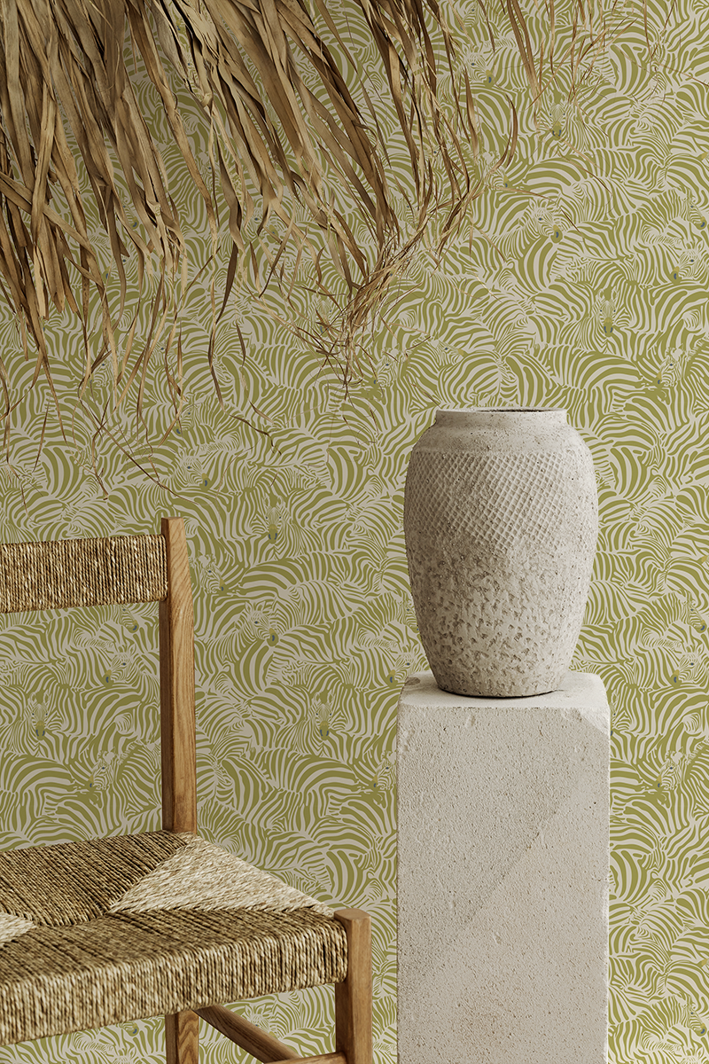 papier peint savane zebre