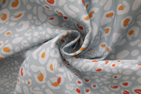 Little Cabari tissu d'ameublement rideau léopard couleur bleu blanc orange