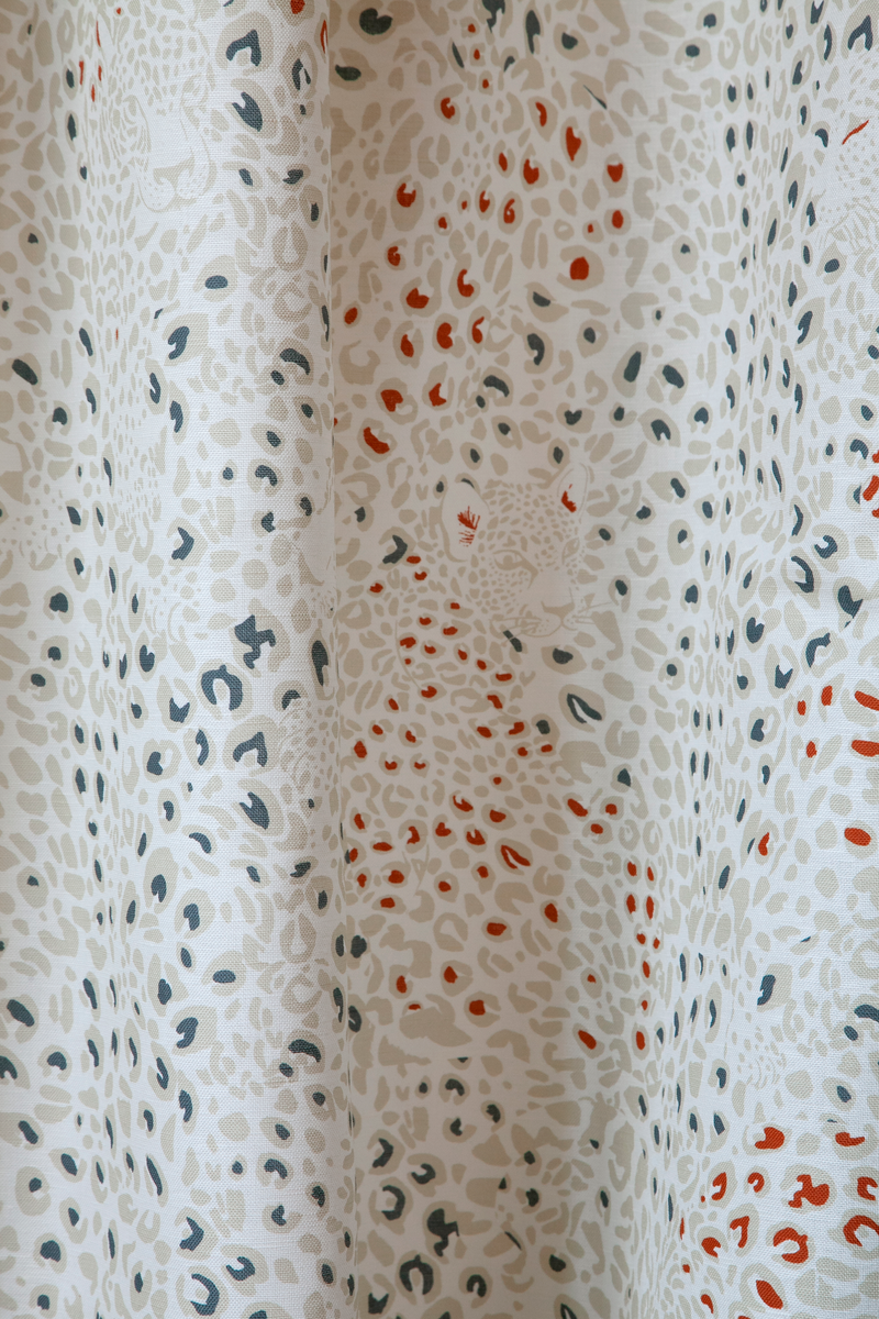 Little Cabari tissu d'ameublement rideau léopard couleur orange beige gris