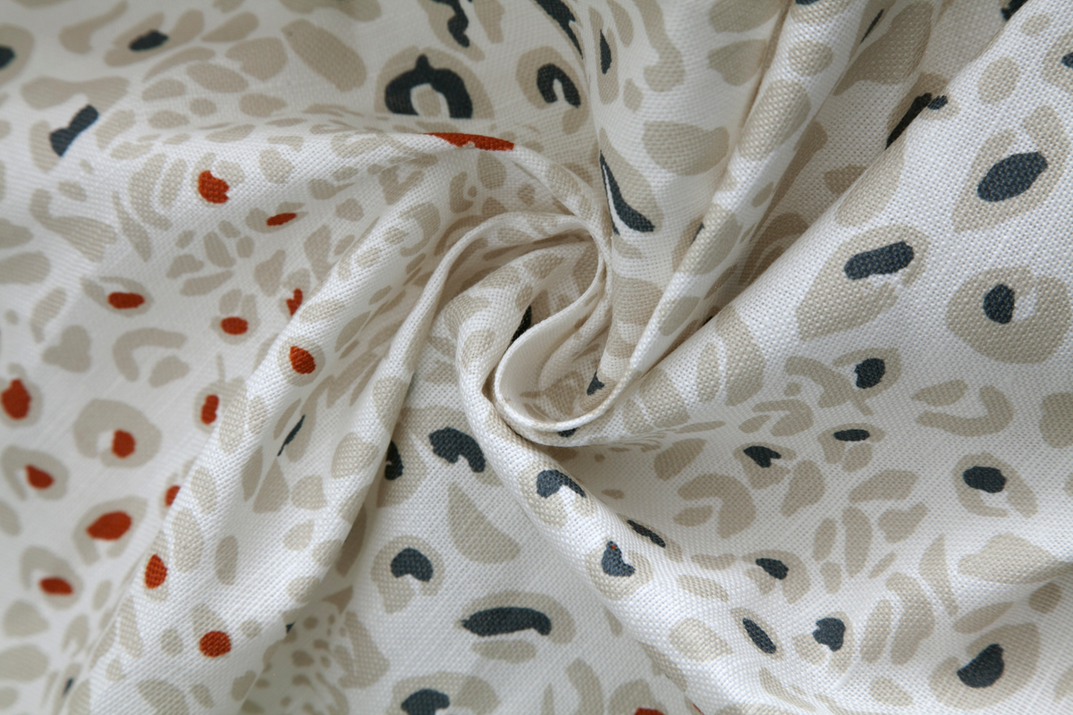 Little Cabari tissu d'ameublement rideau léopard couleur orange beige gris
