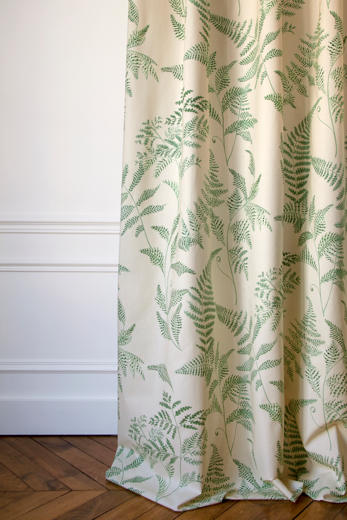 Little Cabari tissu d'ameublement rideau feuille couleur vert beige