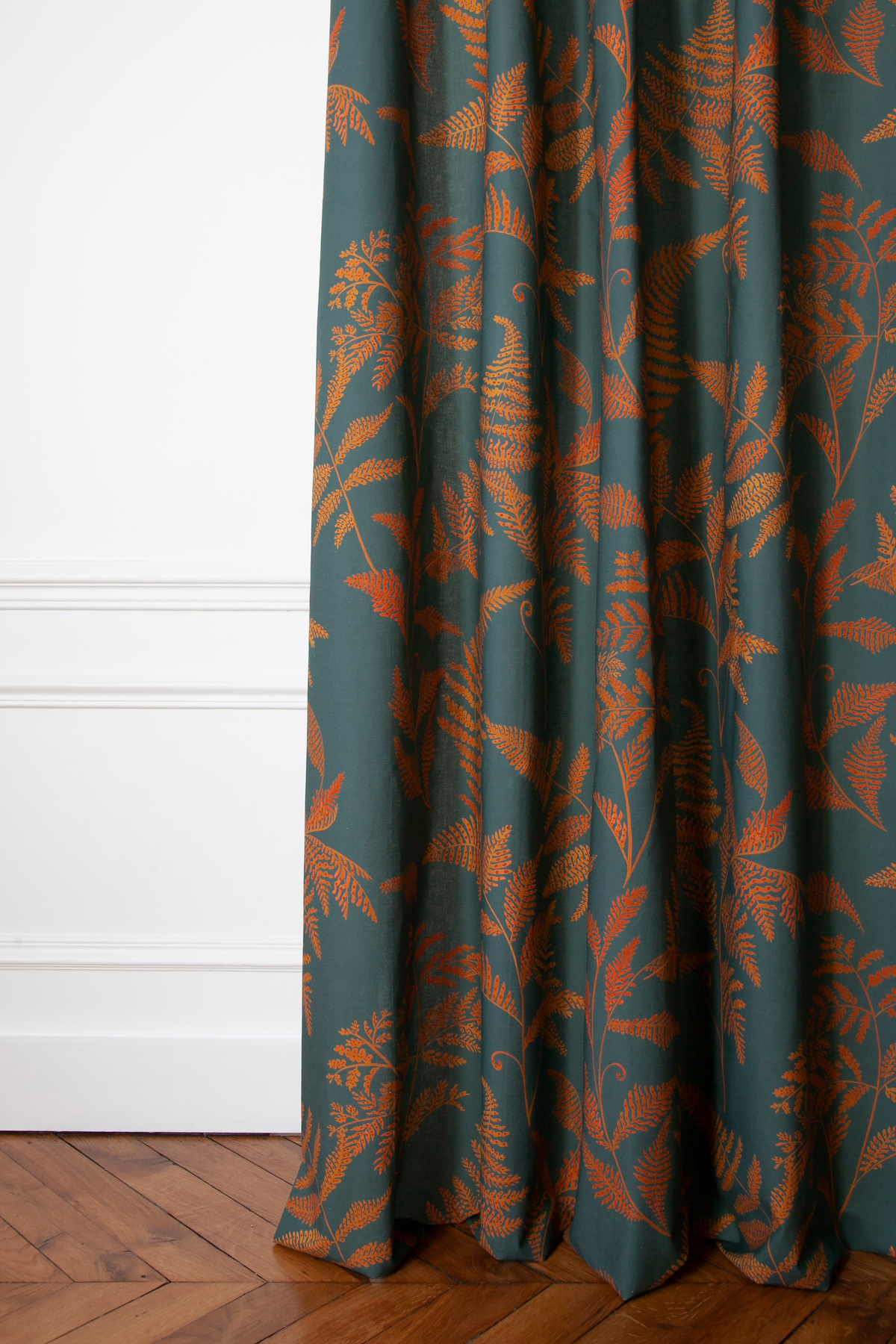 Little Cabari tissu d'ameublement rideau feuille couleur orange noir