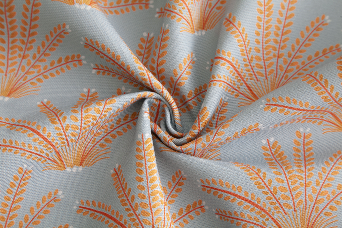 Little Cabari tissu d'ameublement rideau feuille couleur orange bleu