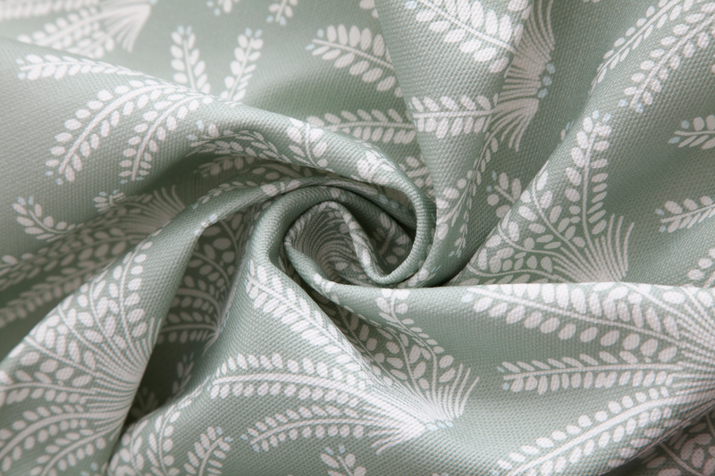 Little Cabari tissu d'ameublement rideau feuille couleur blanc vert gris