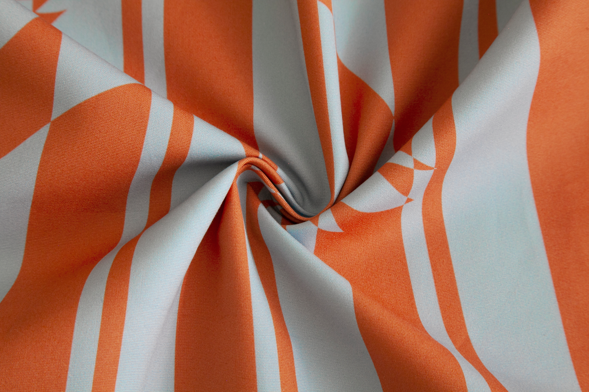 Little cabari tissu d'ameublement rideau oiseau trait couleur orange bleu gris
