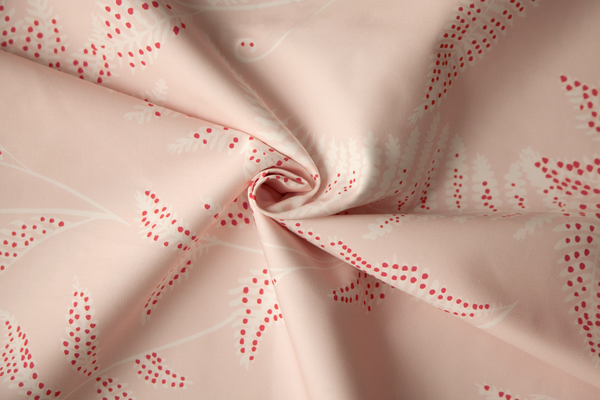 tissu rideau fougeres rose