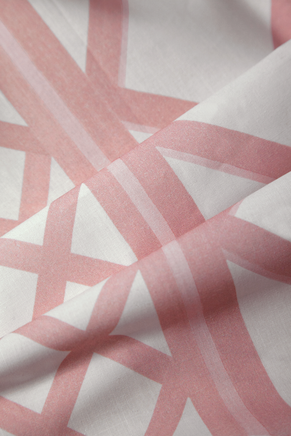 Little Cabari tissu ameublement rideau trait couleur rose blanc 