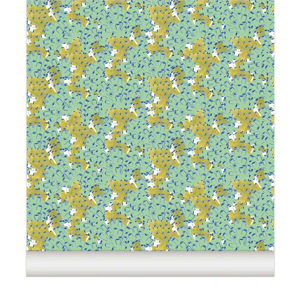 littlecabari papier peint anemone collection croisiere mer ocean or vert