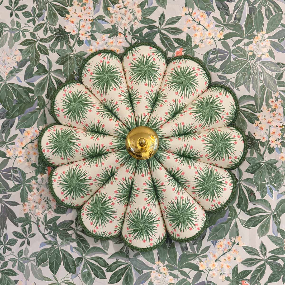 little cabari lampe fleur couleur vert rose 