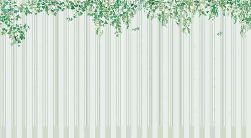 papier-peint primavera Little Cabari rayures blanc