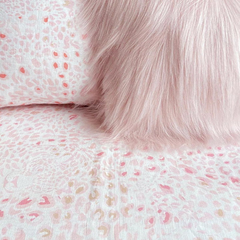 little cabari couverture plaid fausse fourrure  leopard couleur rose 