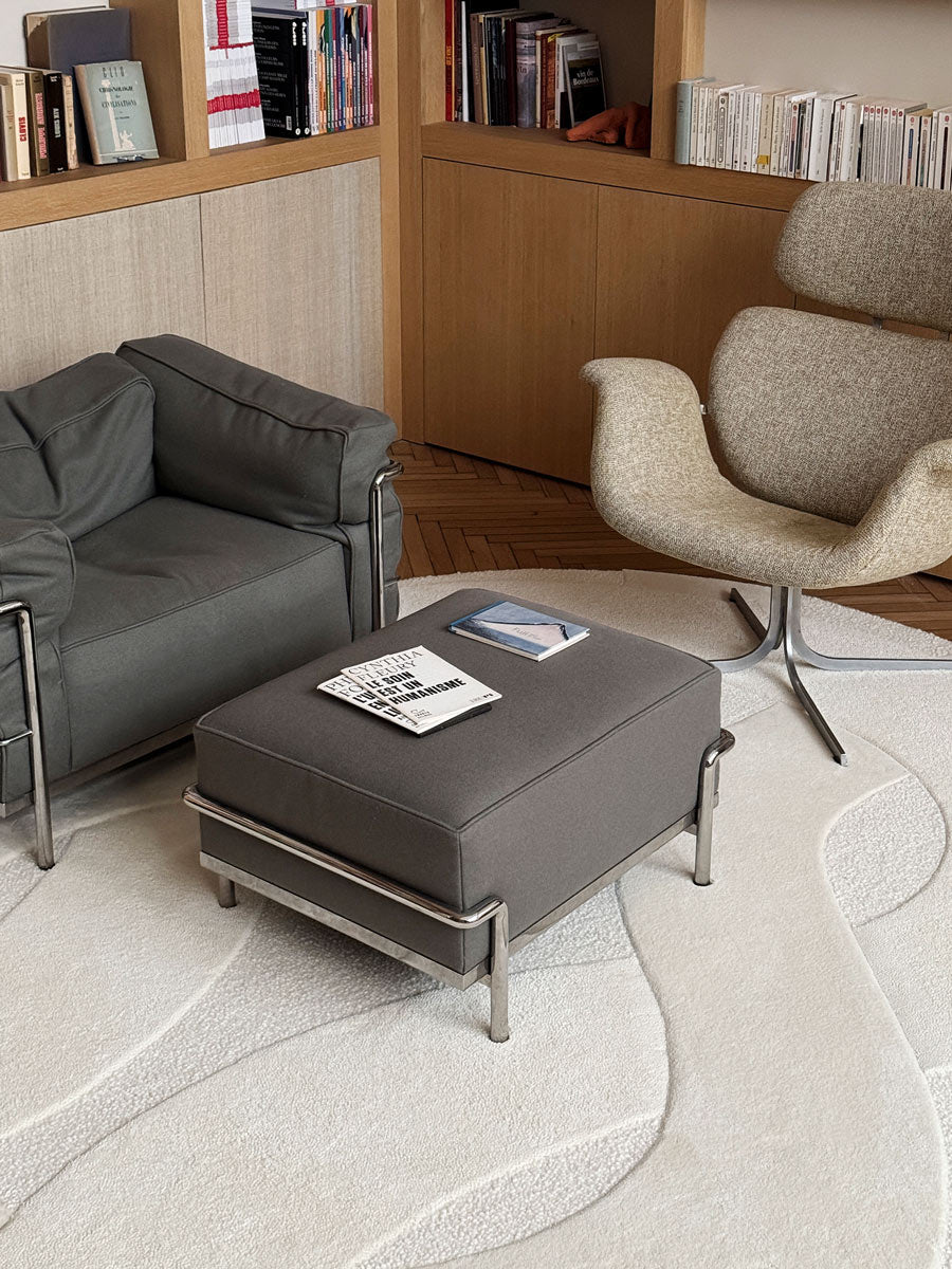 little cabari tapis laine couleur blanc