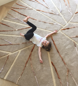 Tapis feuille greige