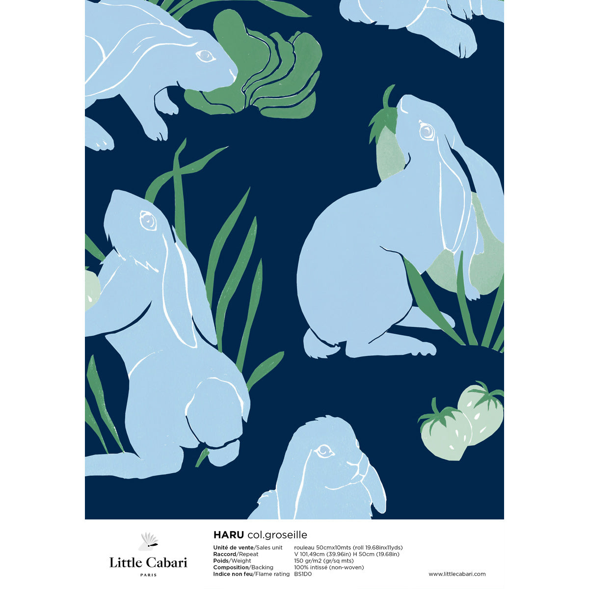 papier peint little cabari haru groseille