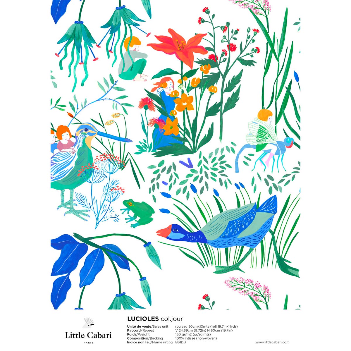 papier peint little cabari lucioles jour