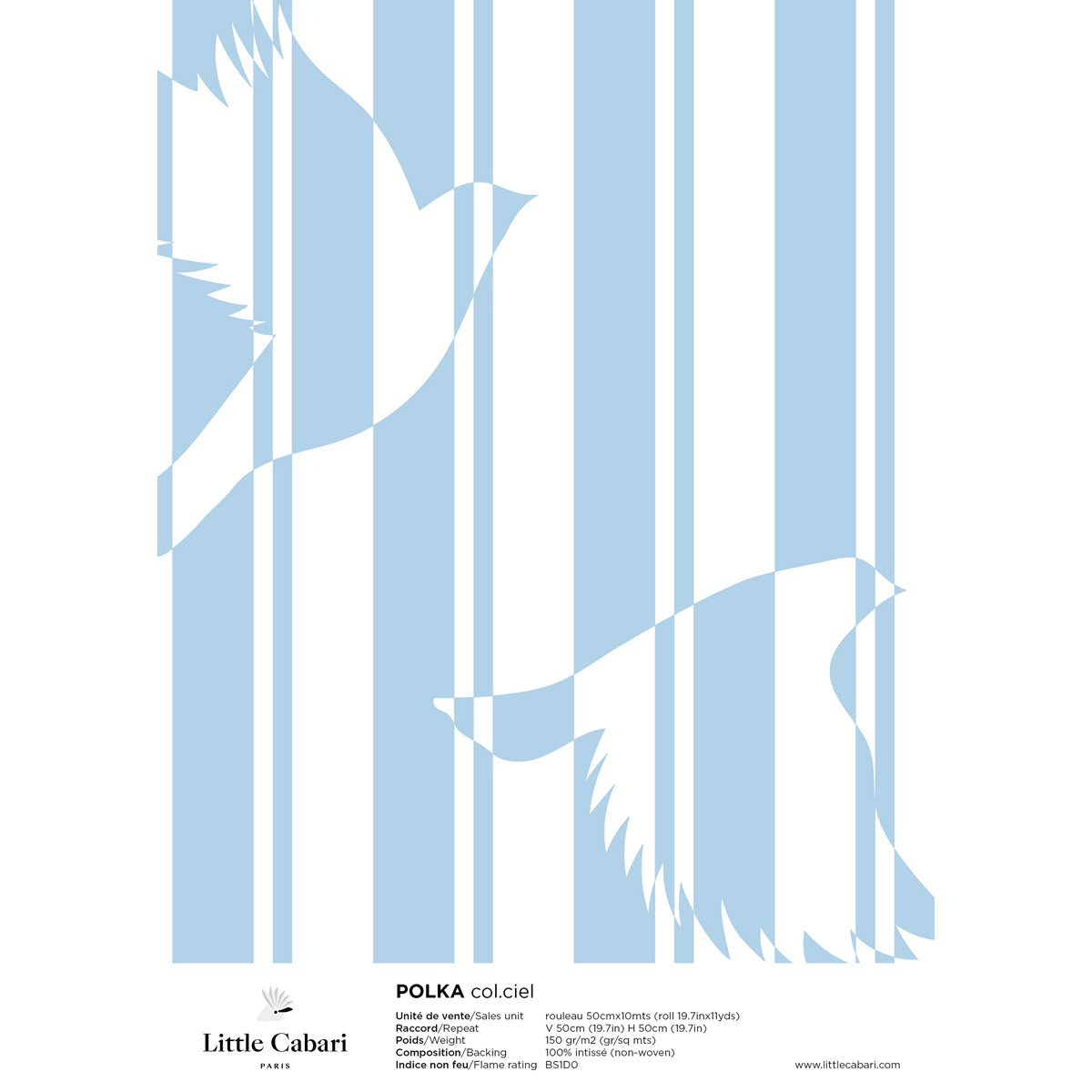 papier peint little cabari polka ciel