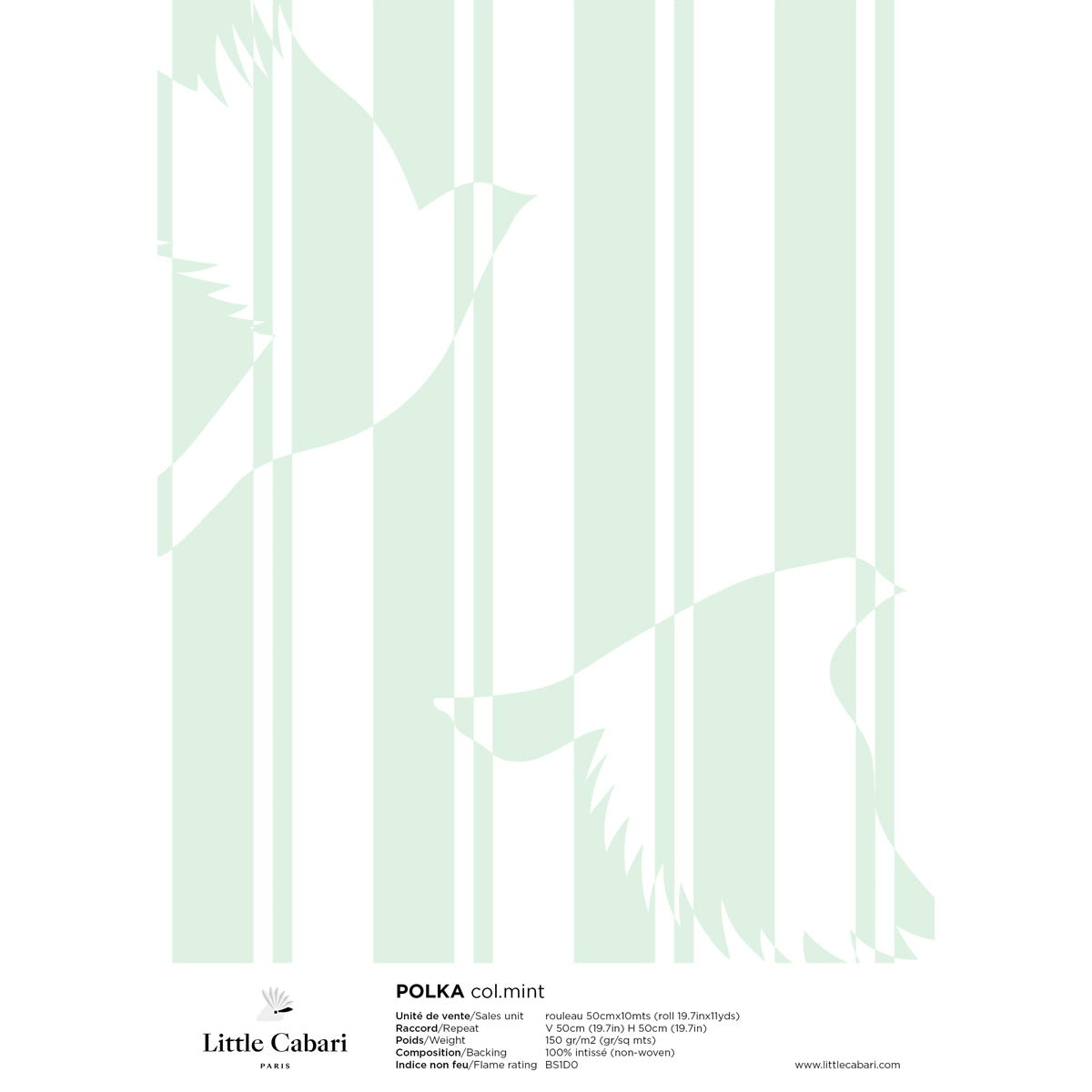 papier peint little cabari polka mint