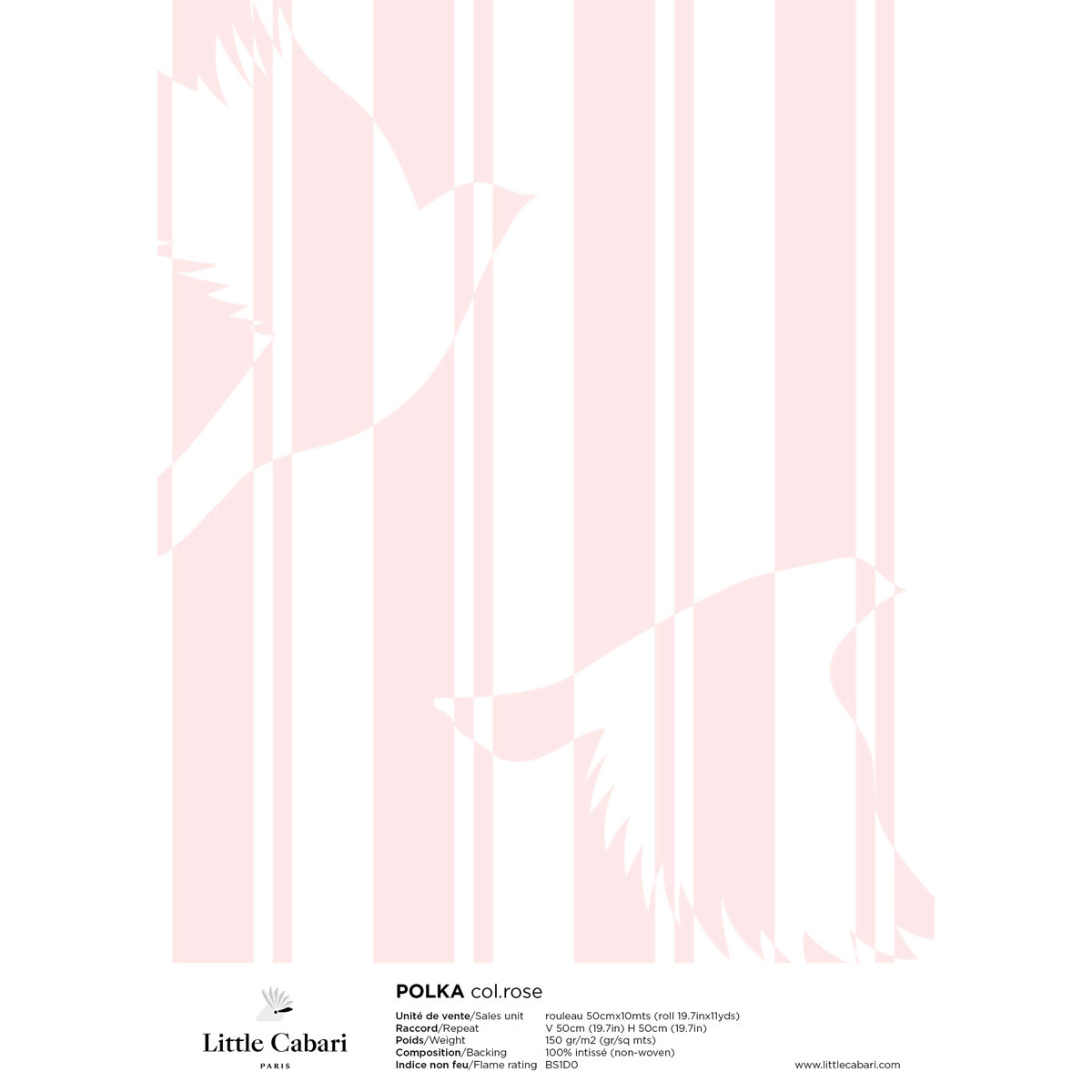 papier peint little cabari polka rose
