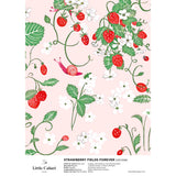 papier peint little cabari stranwberry fraise rose