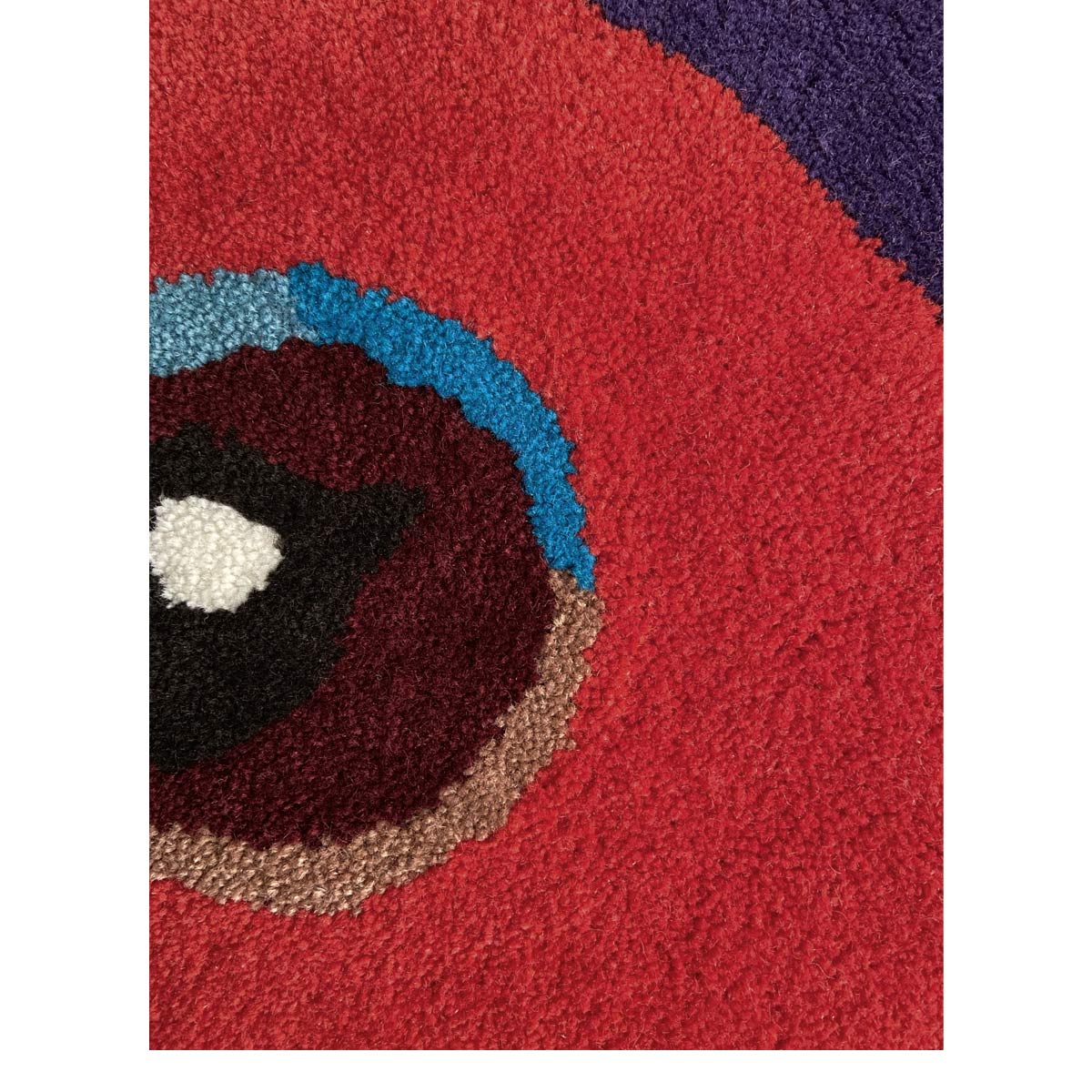 little cabari tapis laine oiseau couleur rouge