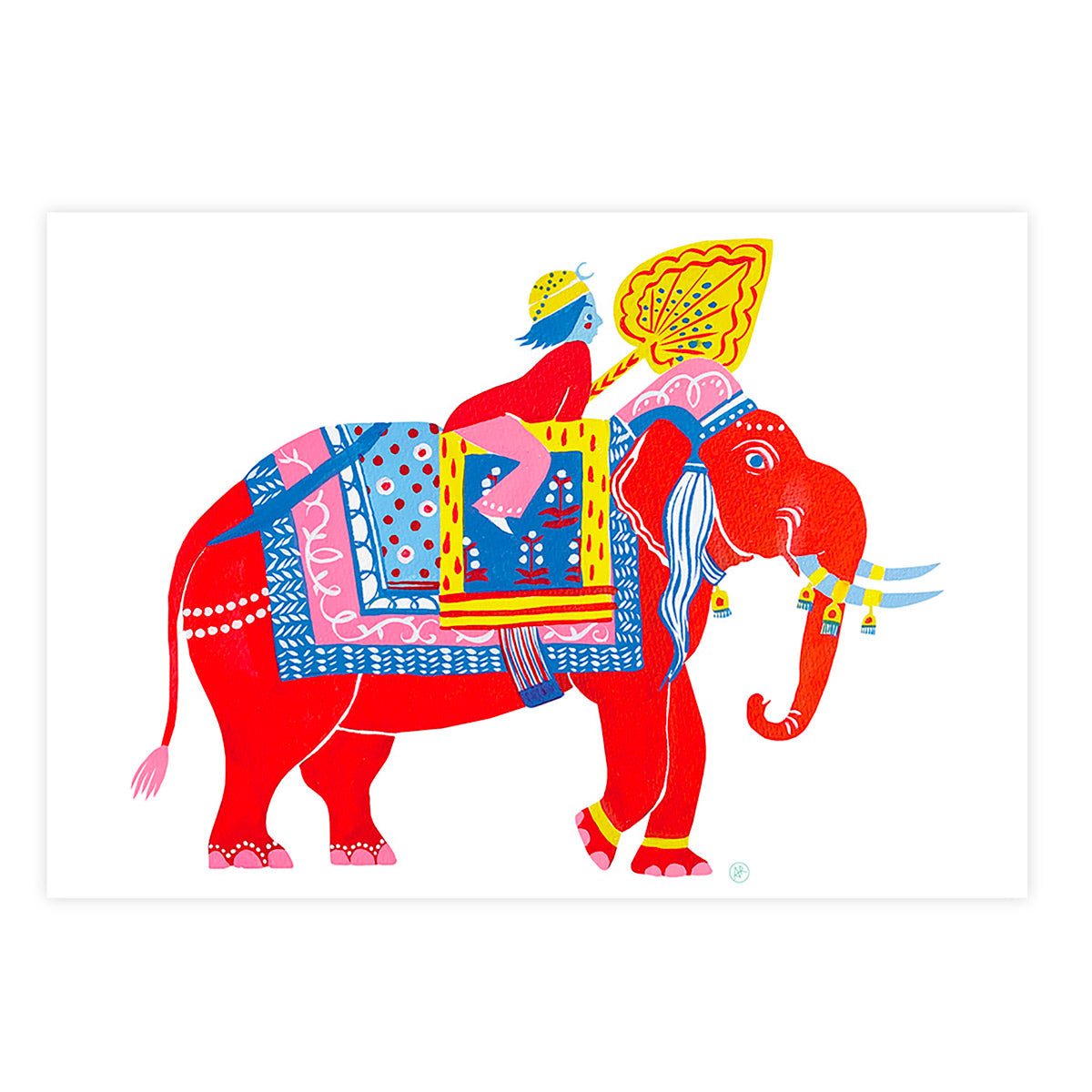 little cabari affiche animal éléphant couleur rouge 