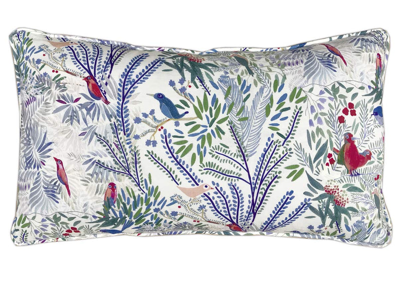 coussin lin jazz bleu oiseau little cabari