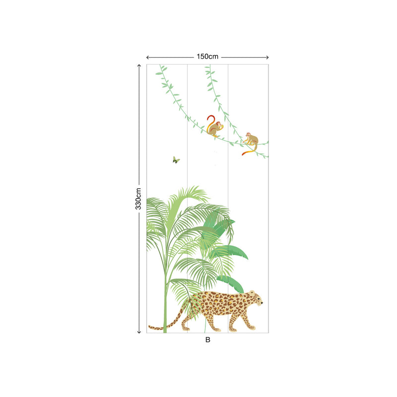 décor standard sur-mesure jungle little cabari panneaux couleur coloré vert