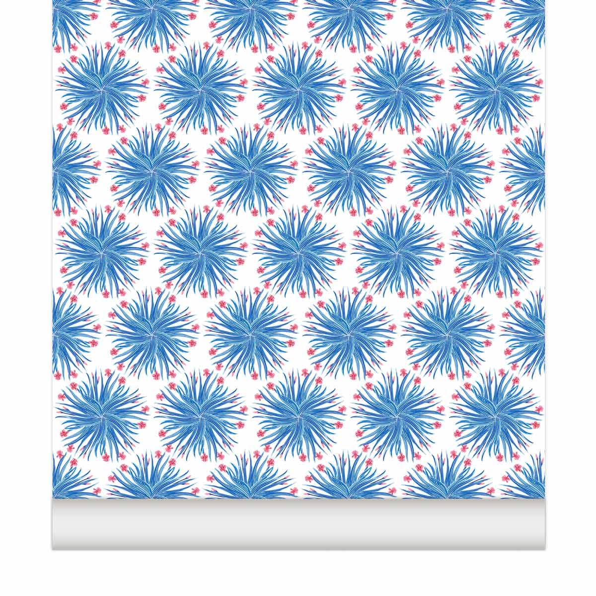 little cabari papier peint fleur couleur bleu rose