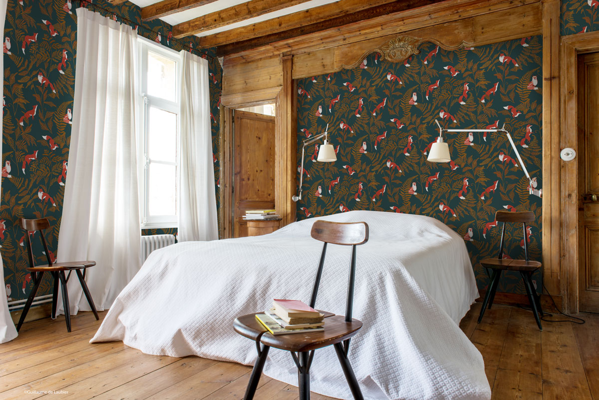 Wallpaper KITSUNE Rouille color – Little Cabari