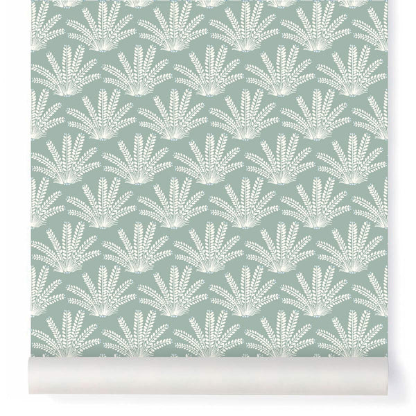 Little Cabari papier-peint maracas sauge ambiance palmes wallpaper