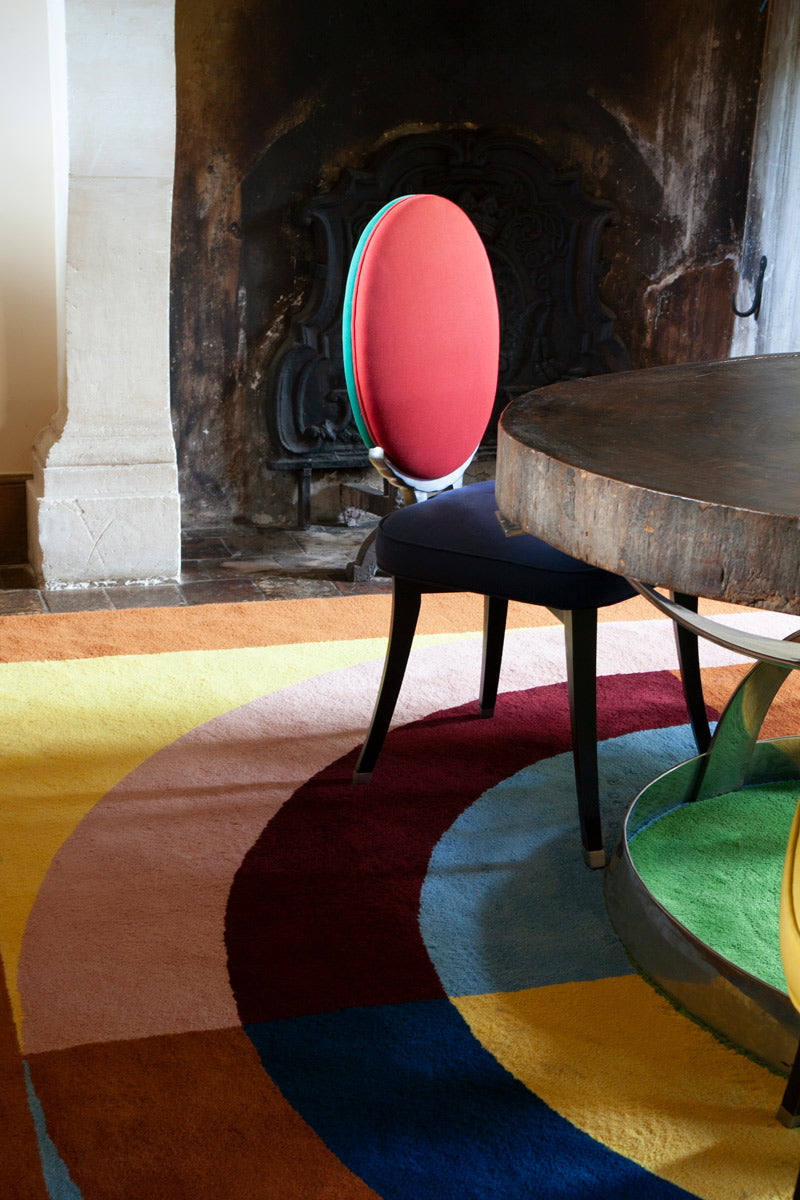 little cabari tapis sonia delaunay sur mesure couleurs chaudes