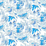 Lucioles bleu tissu popeline little cabari