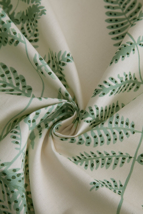 tissu ameublement Little Cabari inspiration rideaux fougères beige vert
