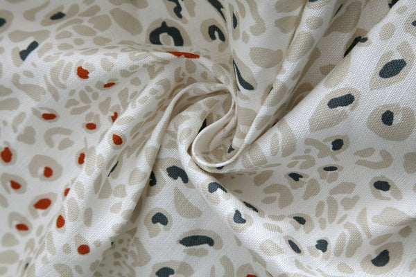 tissu ameublement Little Cabari inspiration rideaux cheetah leopard faux uni beige sable