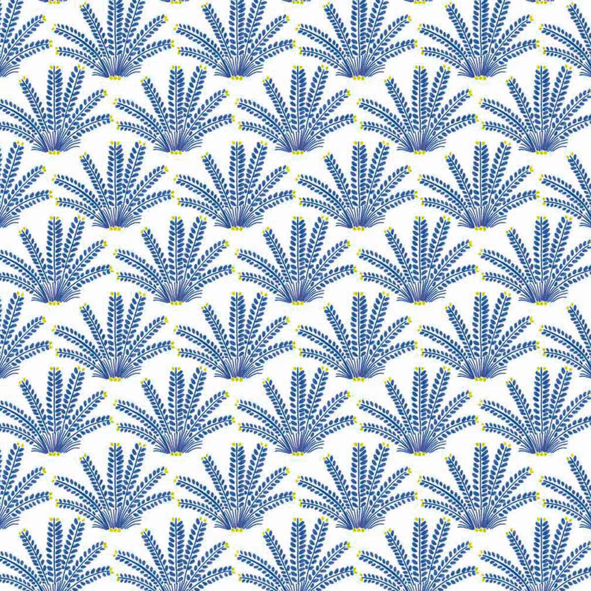 little cabari coupon de tissu plantes couleur bleu