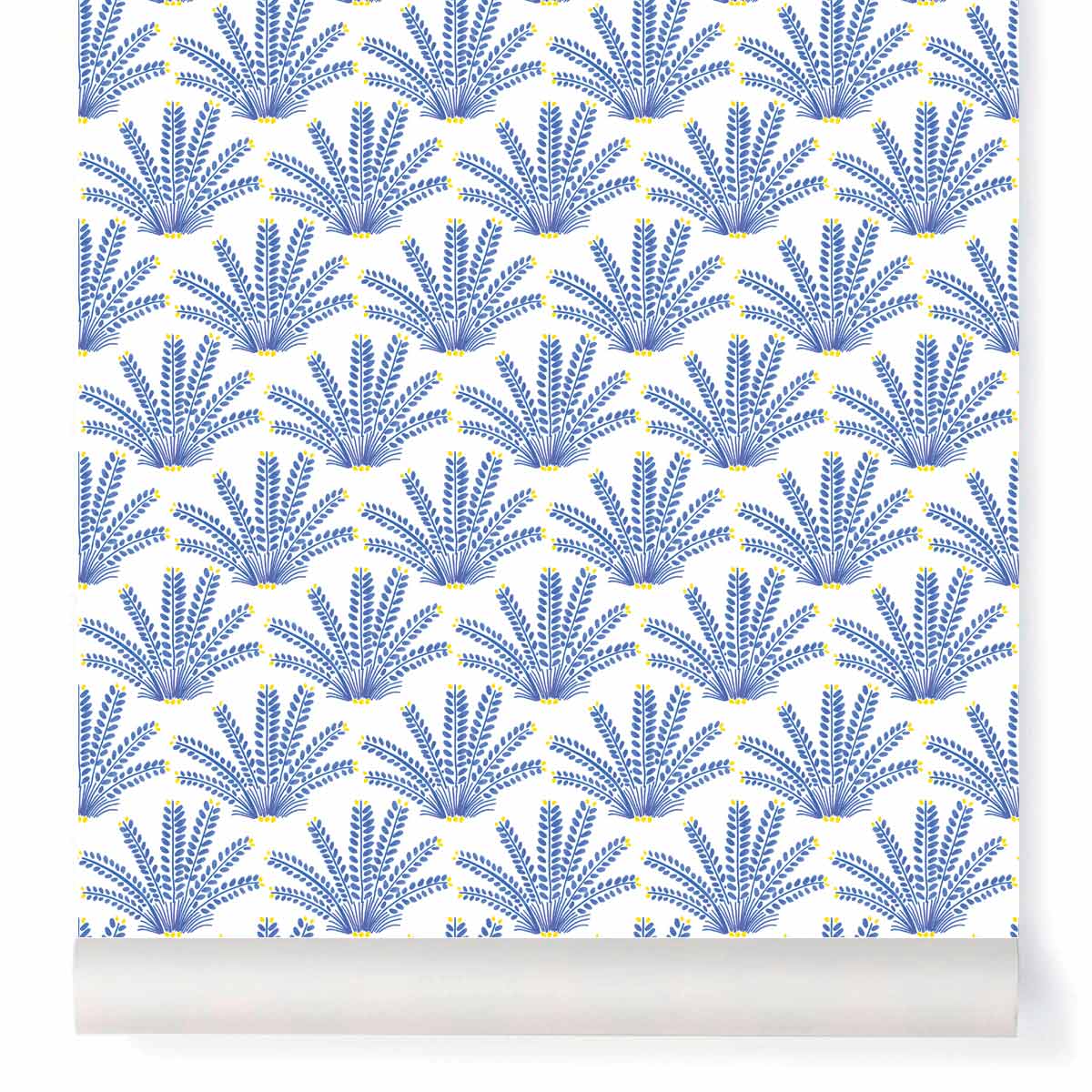 little cabari papier peint plante couleur bleu blanc