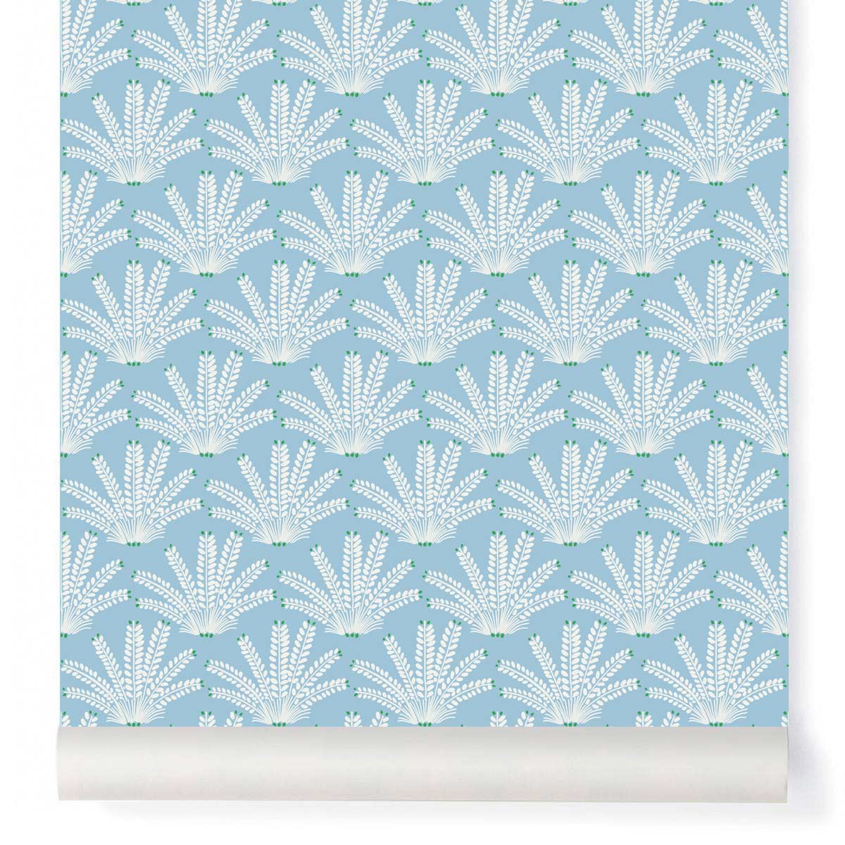 little cabari papier peint plante couleur bleu 