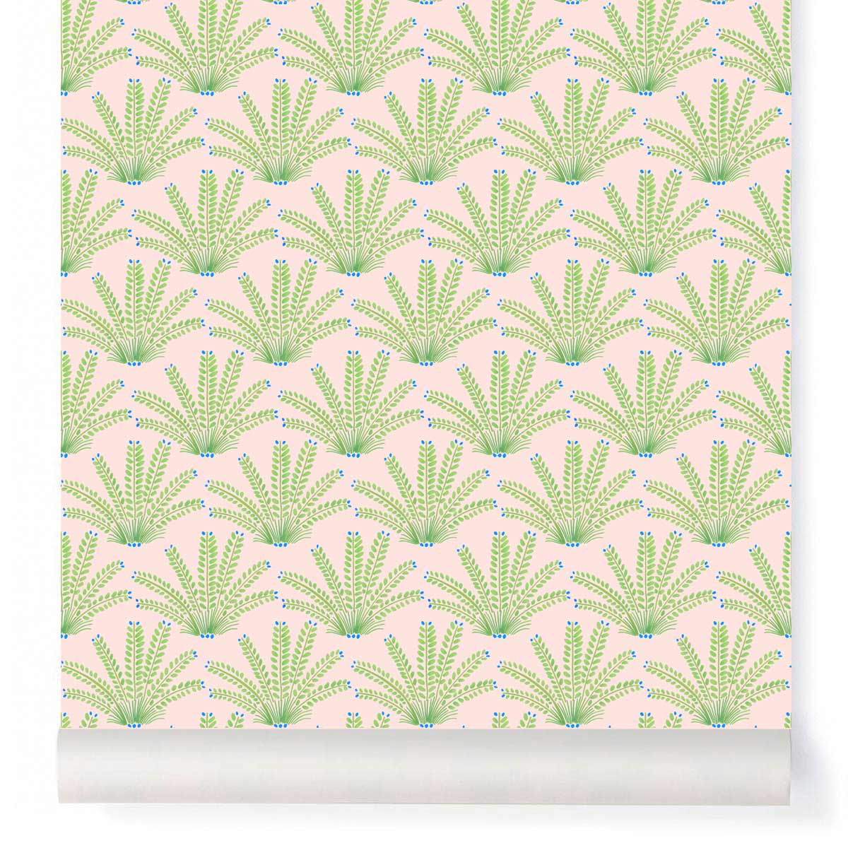 little cabari papier peint plante couleur vert rose