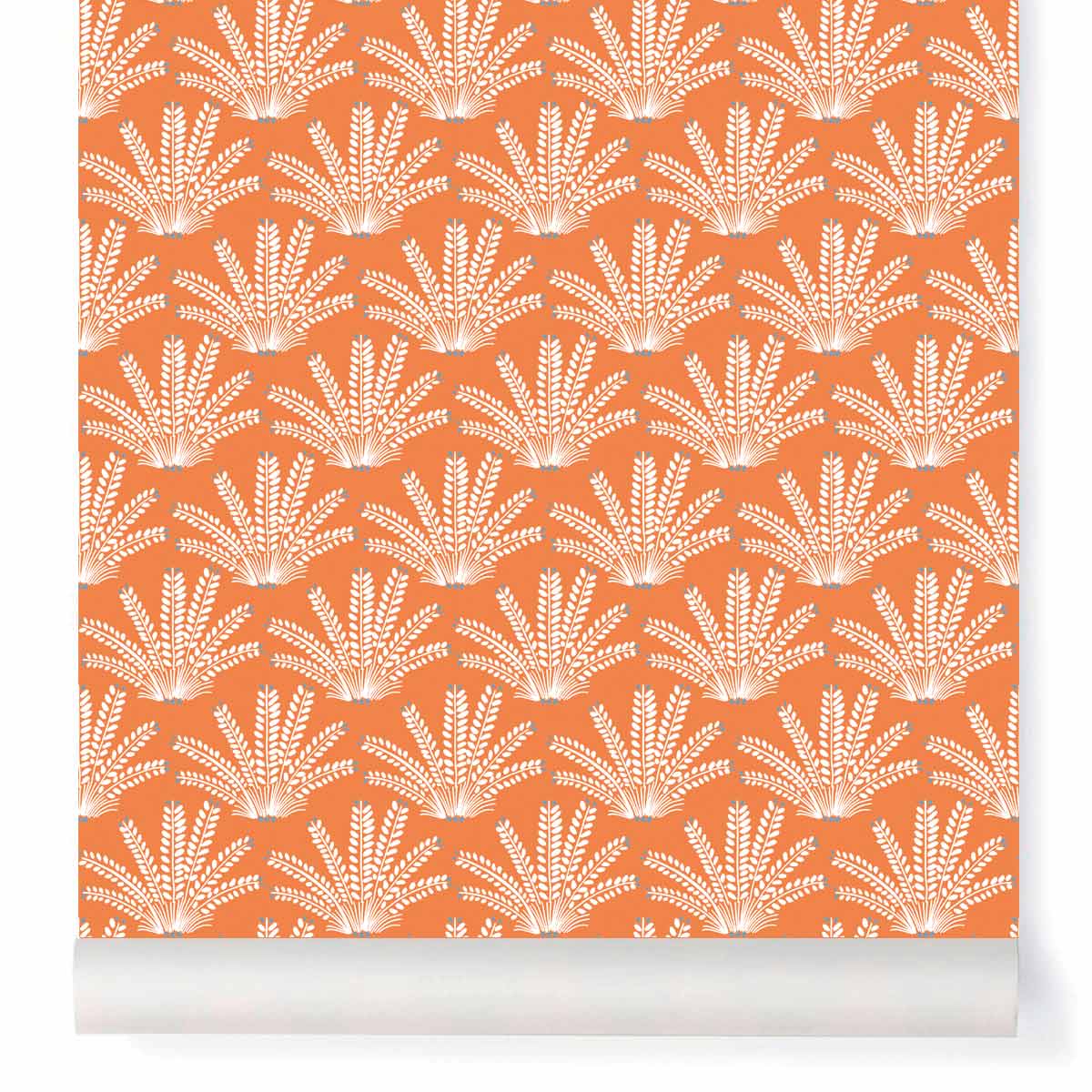 little cabari papier peint plante couleur orange