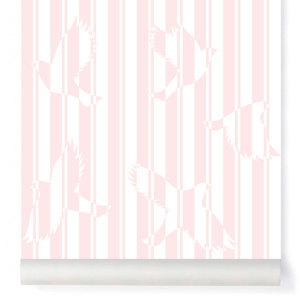papier-peint polka rose