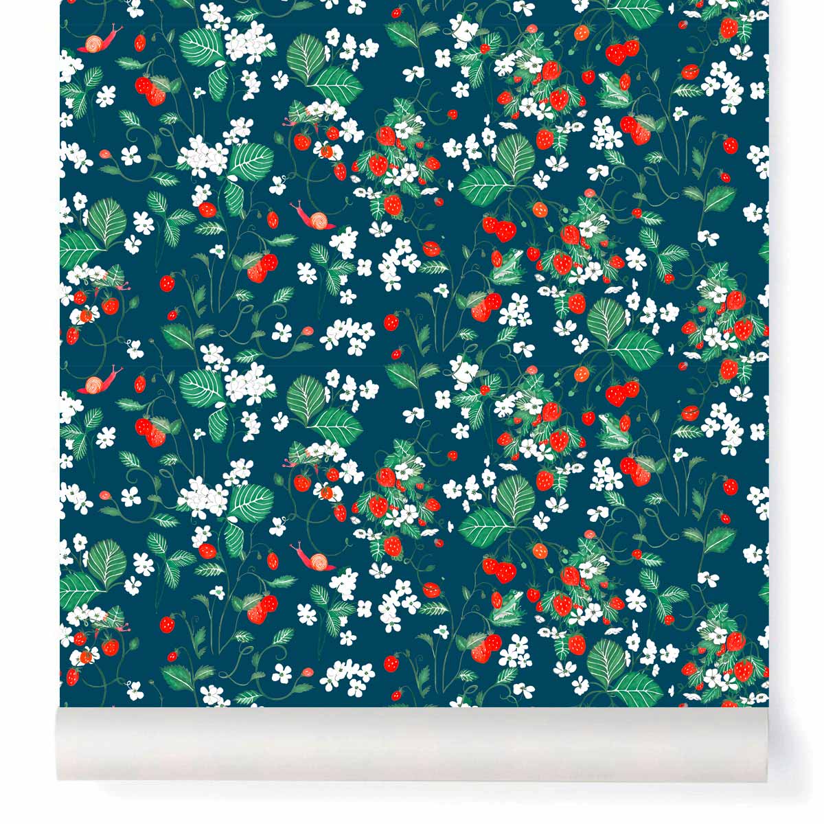 little cabari papier peint plante fruit couleur vert rouge bleu 